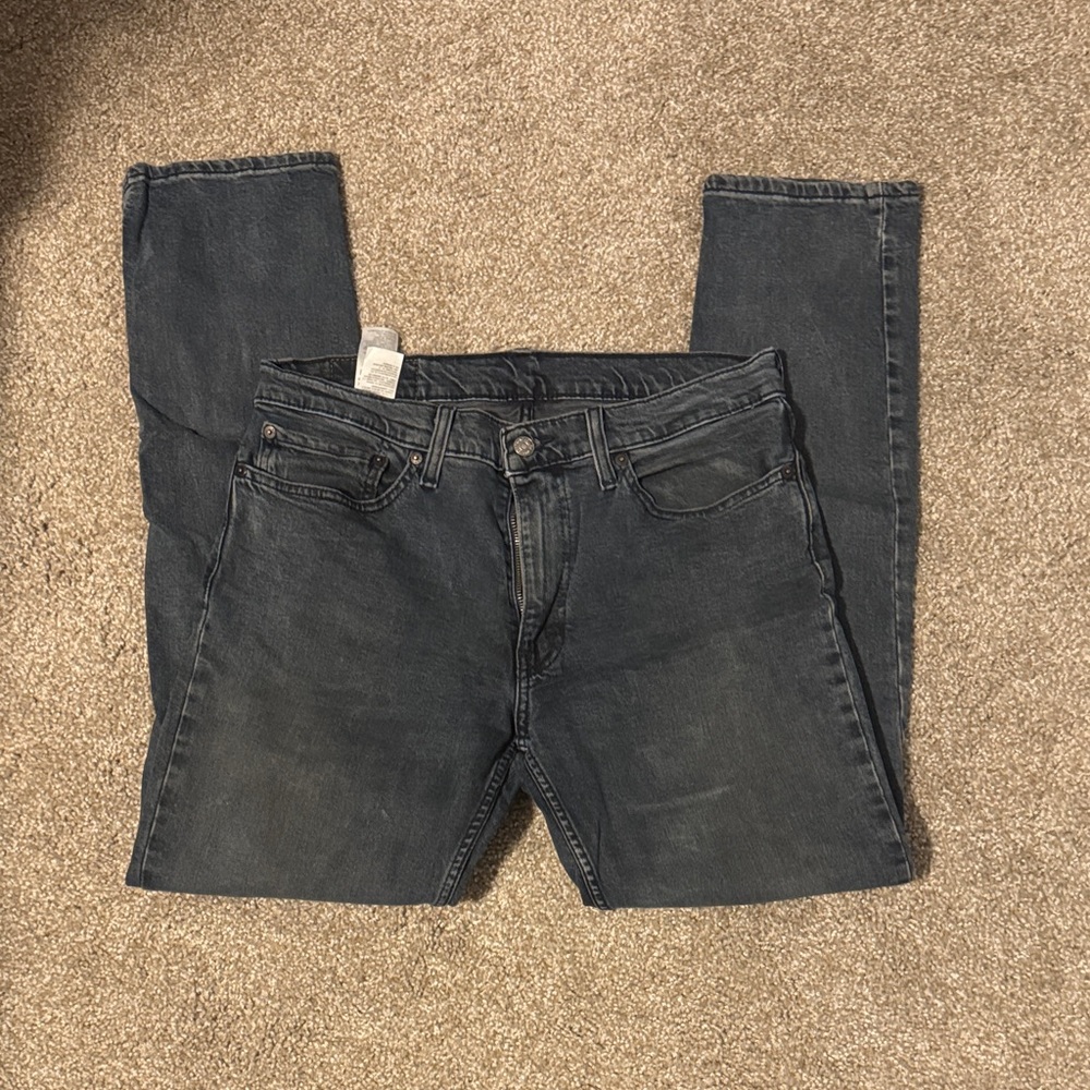 Levi's Dark Gray Straight Jeans for Men